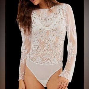 Free People | FP Intimately Lace Bodysuit |  wedding lingerie NWT size XL
